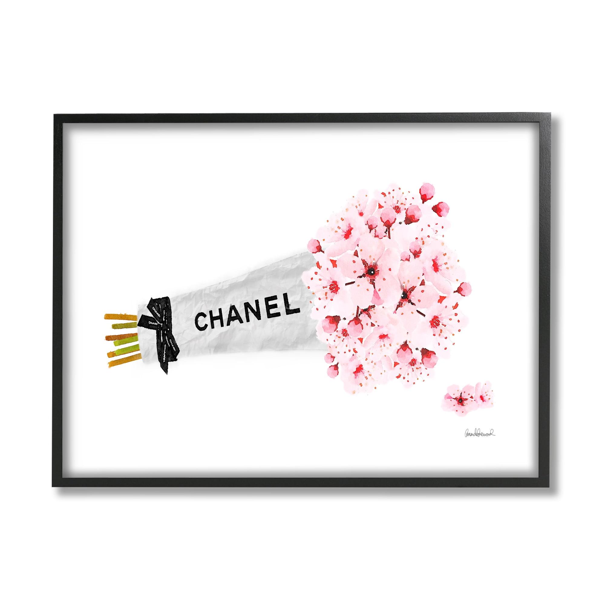 The Stupell Home Decor Fashion Chanel Wrapped Cherry Blossoms Framed Texturized Art