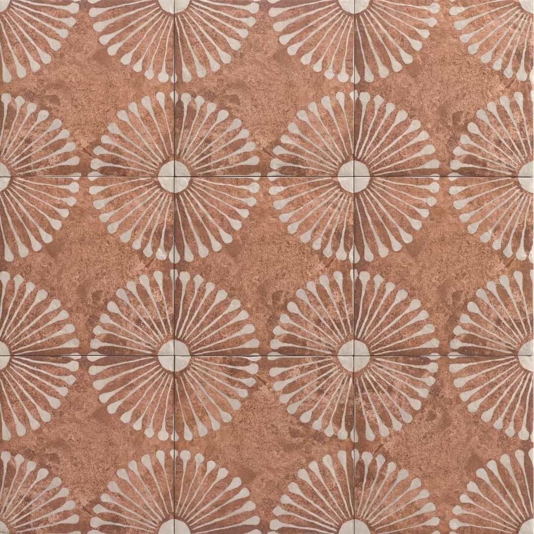 The Tile Life Amanecer 8" x 8" Satin Porcelain Patterned Floor & Wall Tile
