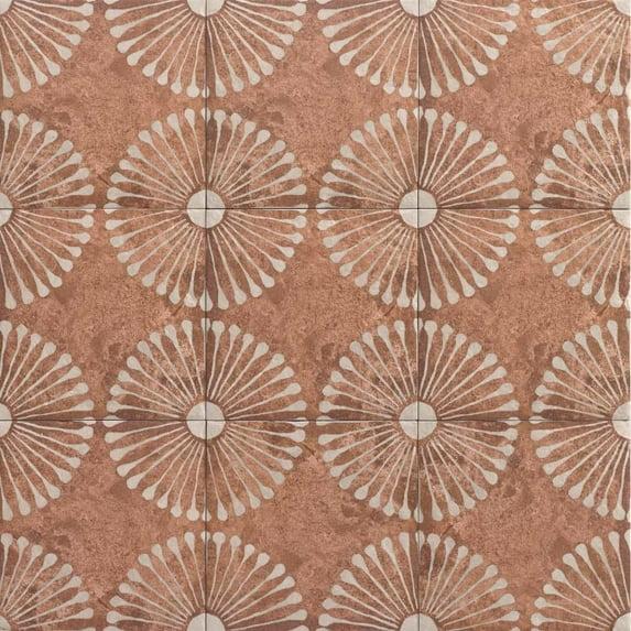 The Tile Life Amanecer 8" x 8" Satin Porcelain Patterned Floor & Wall Tile