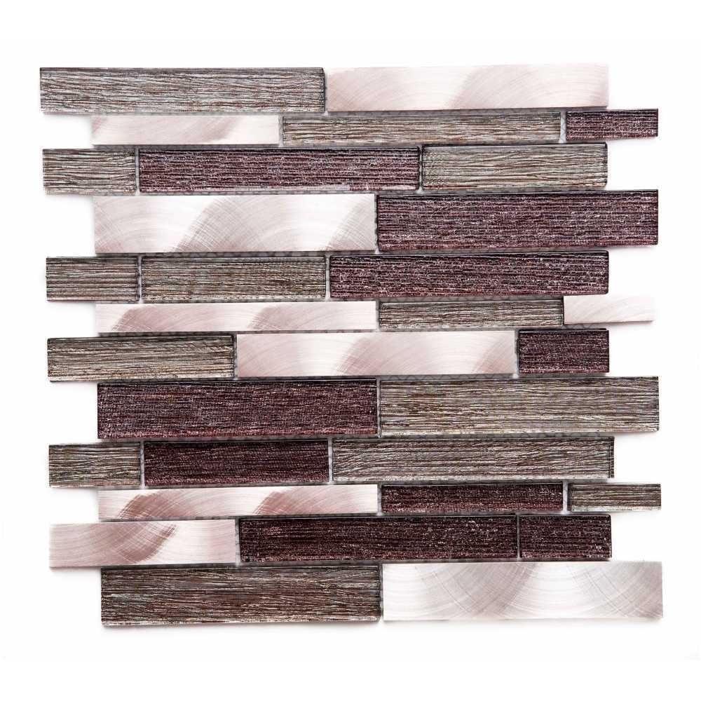 Cosmos Bronze and Silver 12x12 Glass Mosaic Wall Tile