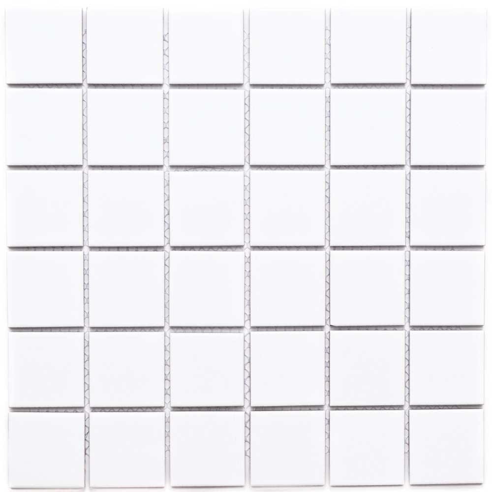The Tile Life Cube White 2" x 2" Porcelain Floor and Backsplash Wall Tile, 1 Sheet (1 Sq. ft.)