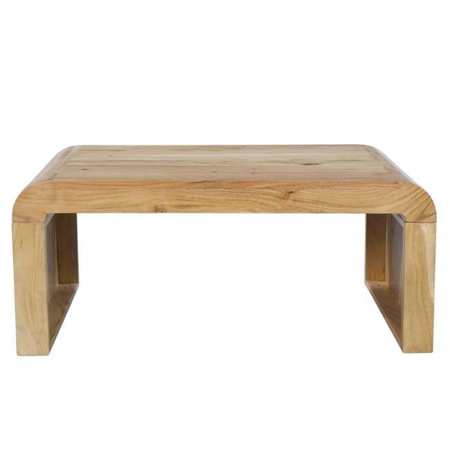 Cascade Natural Acacia Wood Rectangular Waterfall Coffee Table