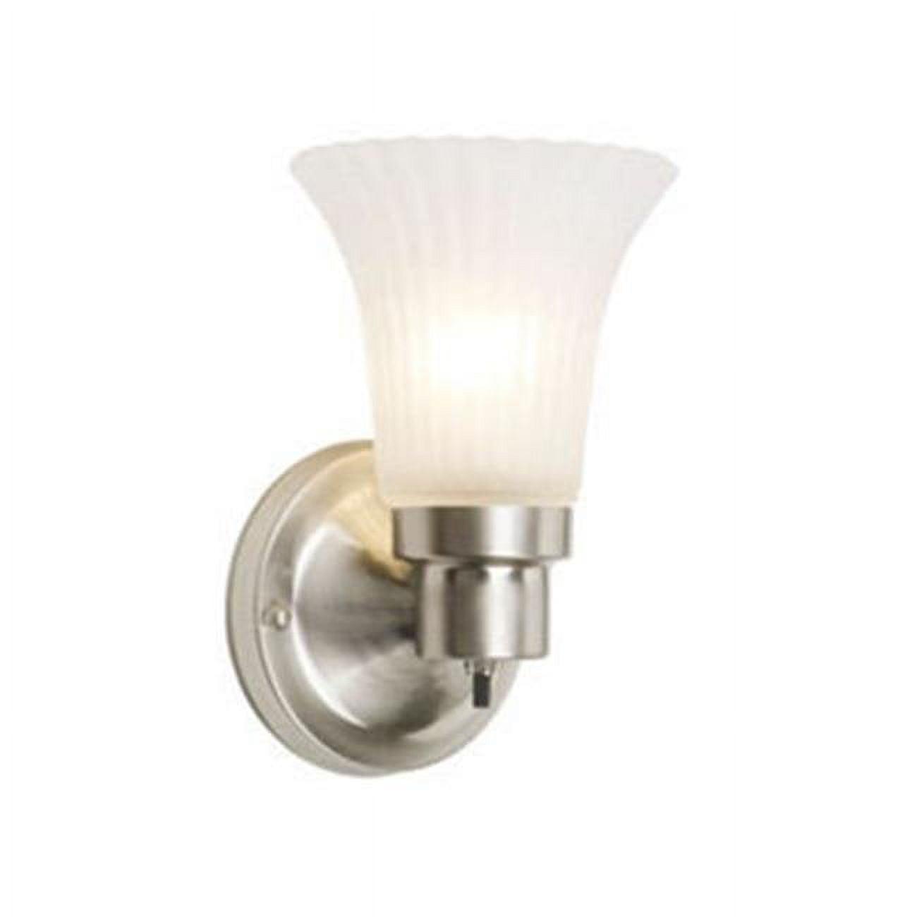 Elegant Satin Nickel Curved Wall Sconce with Frosted Opal Glass