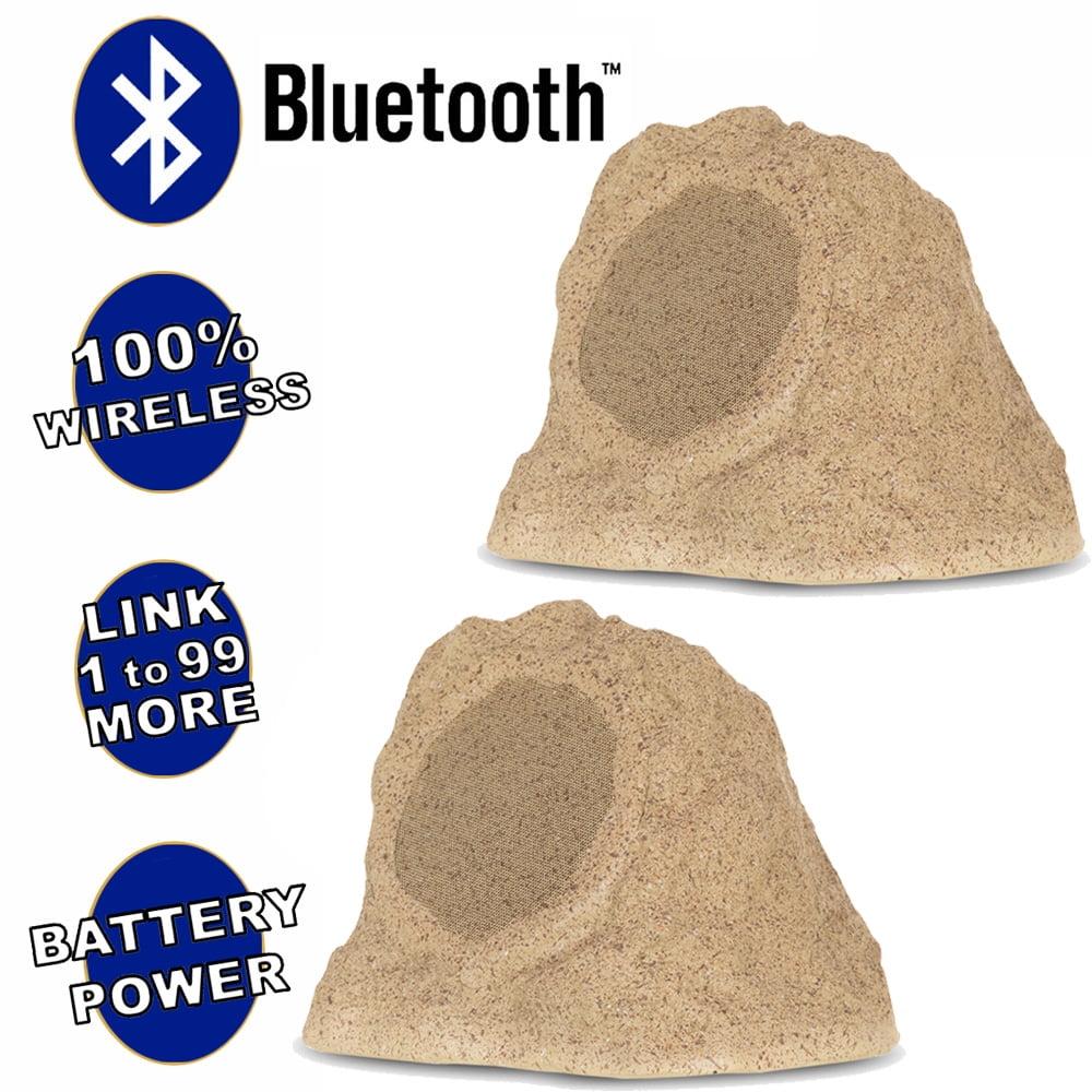 Sandstone Wireless Bluetooth Outdoor Rock Speaker Set