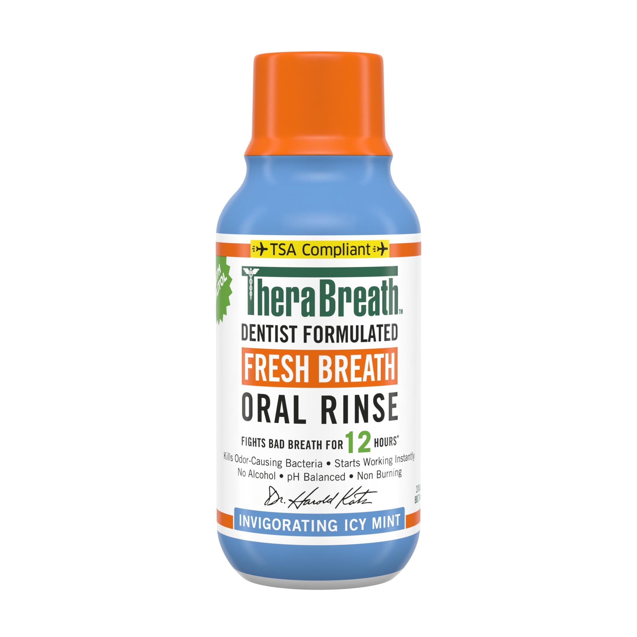 TheraBreath Alcohol-Free Mouthwash - Icy Mint - Trial Size - 3 fl oz