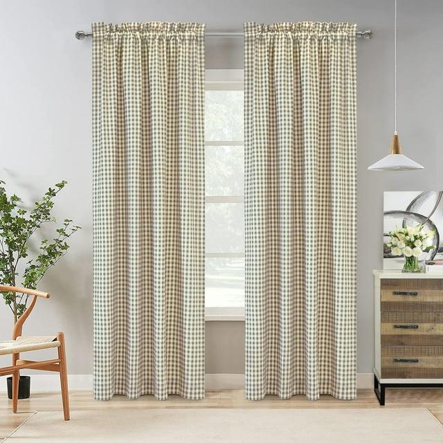 Thermalogic 72096-171-80-63-404 40 x 63 in. Checkmate Pole Top Curtain Panel, Grey