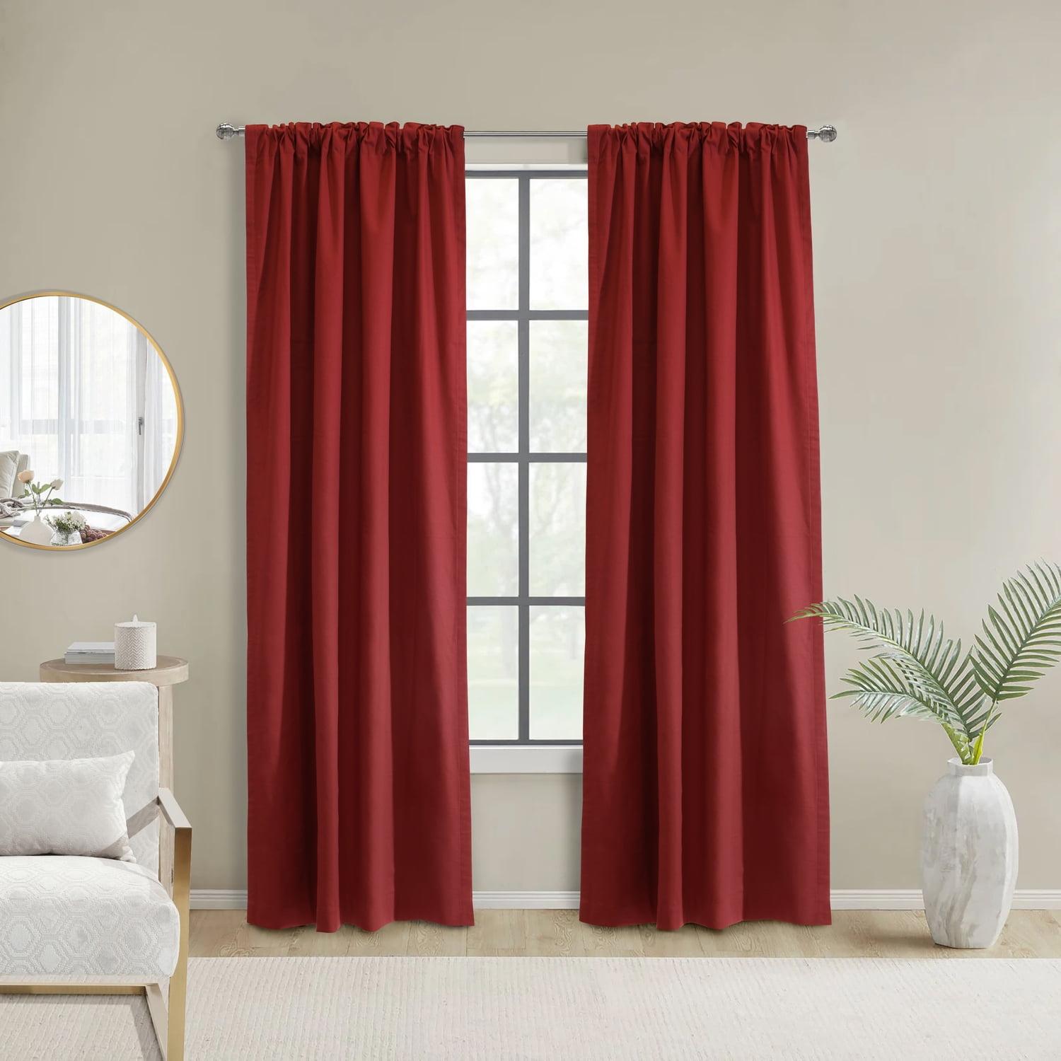 Thermalogic Weathermate Topsions Room Darkening Provides Daytime and Nighttime Privacy Curtain Panel Pair Each 40" x 63" Burgundy
