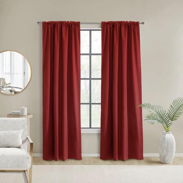 Thermalogic Weathermate Topsions Room Darkening Provides Daytime and Nighttime Privacy Curtain Panel Pair Each 40" x 63" Burgundy