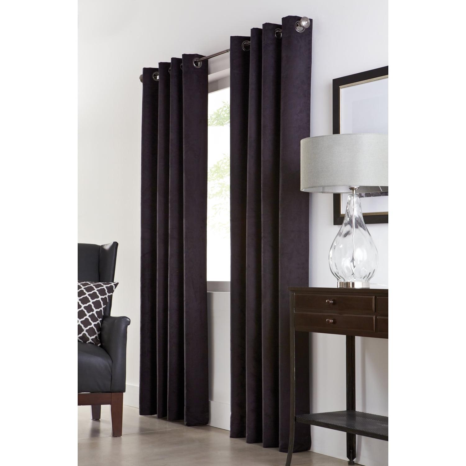 Commonwealth Thermaplus Navar Blackout Faux Suede Grommet Top Panel - 54x84" - Black