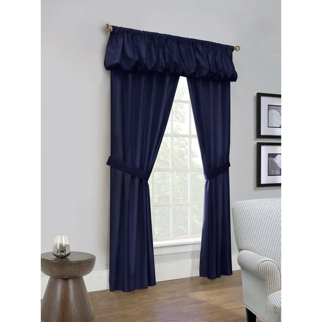 Commonwealth Thermalogic Prescott 5-Piece Window Covering Set With 3" Rod Pocket - 80"x63" - Navy