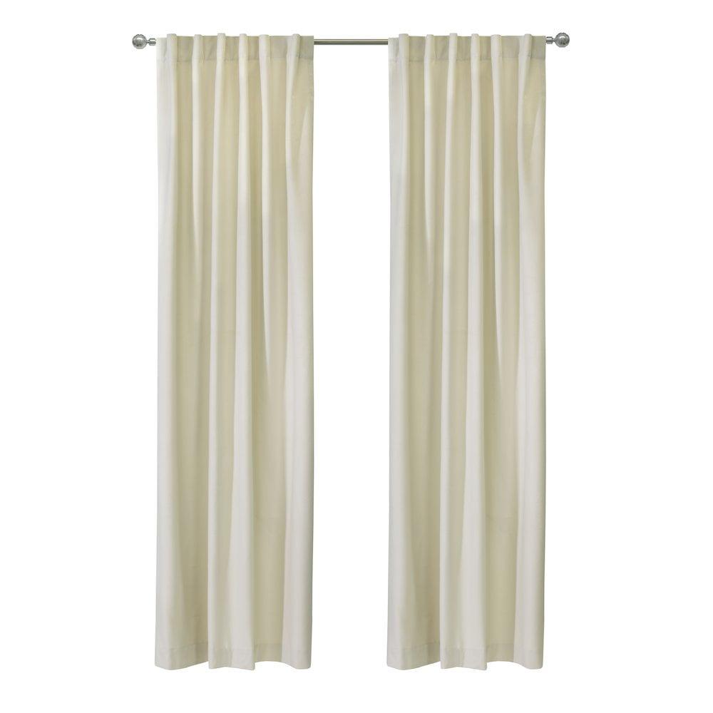 Thermaplus Seren Room Darkening Window Treatment Dual Header Curtain Panel for Bedroom Livingroom 50" x 84" Natural