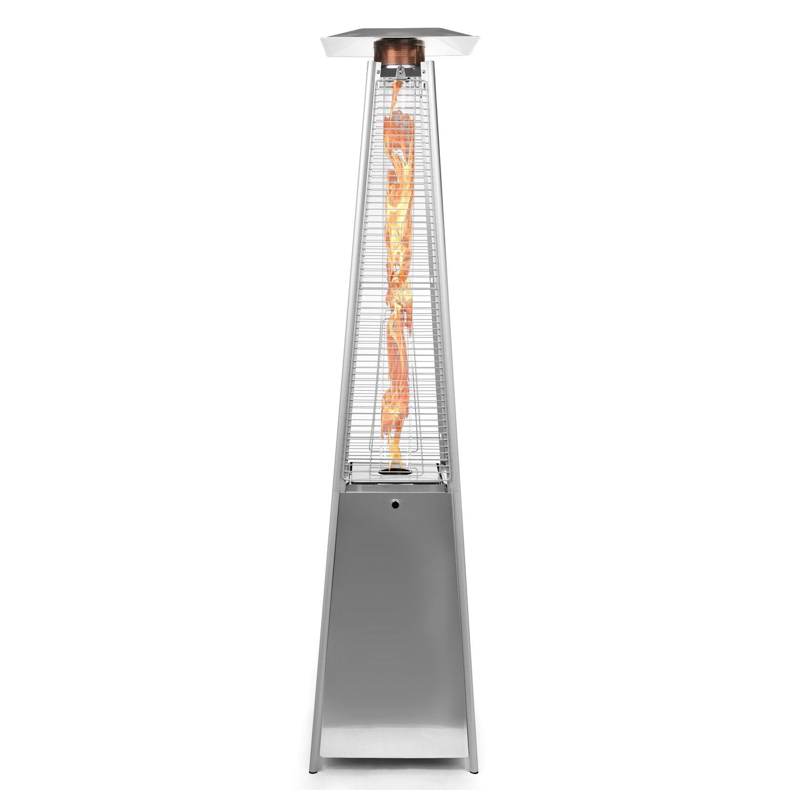 Stainless Steel Pyramid Propane Patio Heater with Ceramic Glass Column