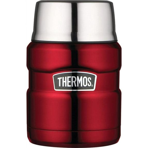 Thermos Stainless King Vacuum Insulated Food Jar with Folding Spoon, Rustic Red, 16oz