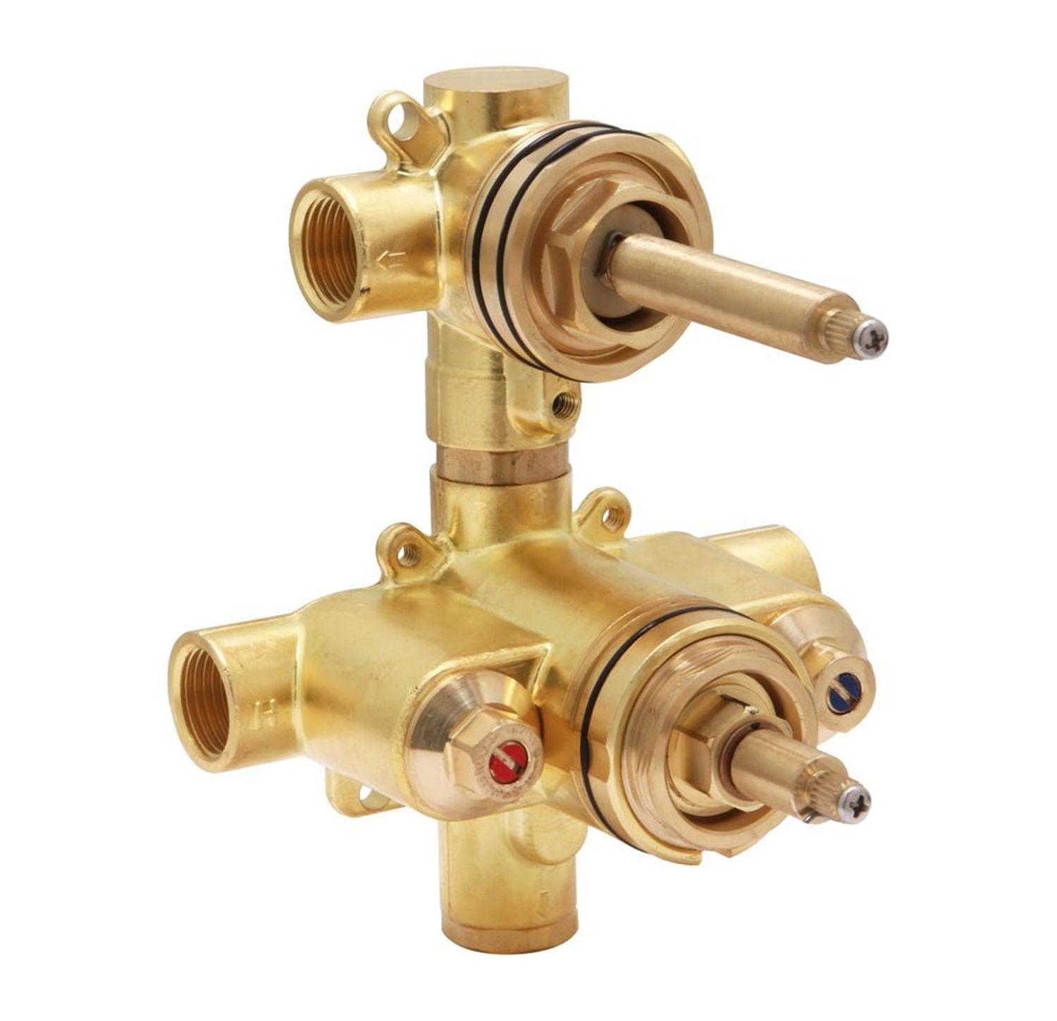 Brass Thermostatic Rough-In Shower Mixing Valve with Dual Port Diverter