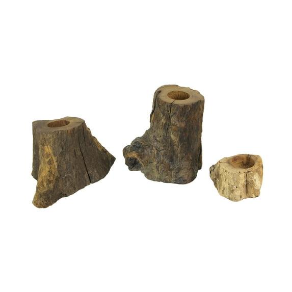 Things2Die4 Set of 3 Natural Gamal Branch Wood Single Tealight Candle Holders