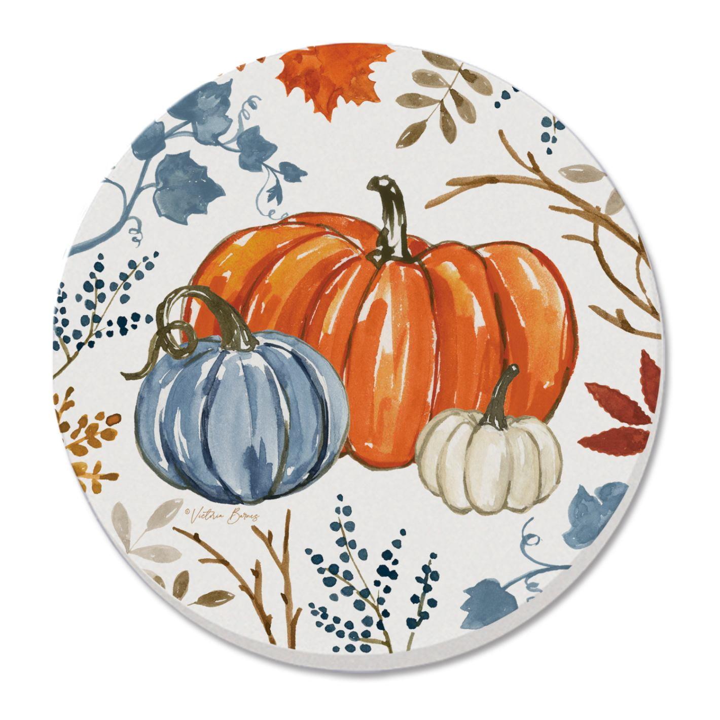 Thirstystone "Autumn Pumpkins" 4-Pack Round Stone Coasters