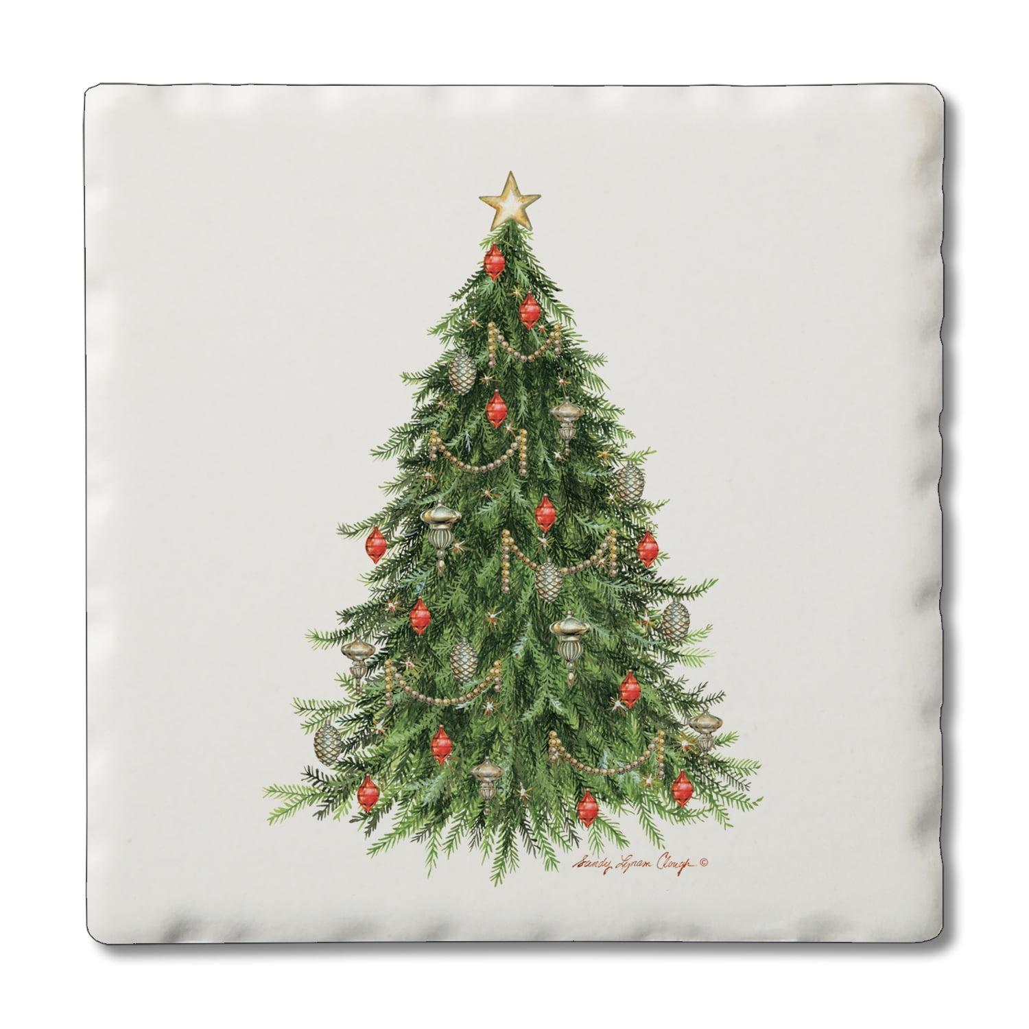 O Christmas Tree 4-Pack Tumbled Tile Coasters (Set of 4)