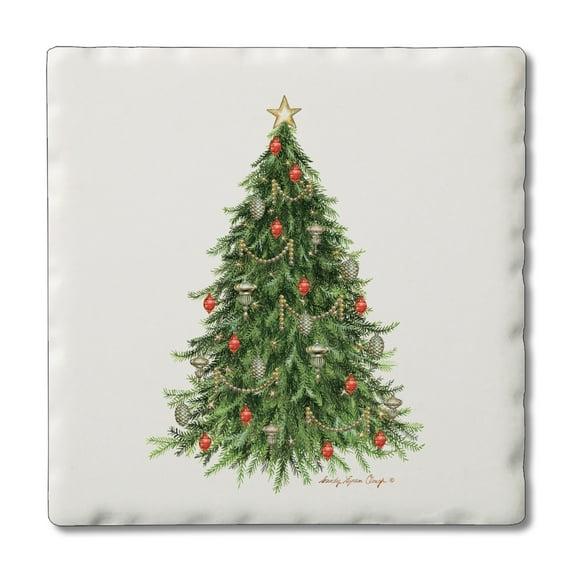 CounterArt O Christmas Tree 4-Pack Tumbled Tile Coasters (Set of 4)
