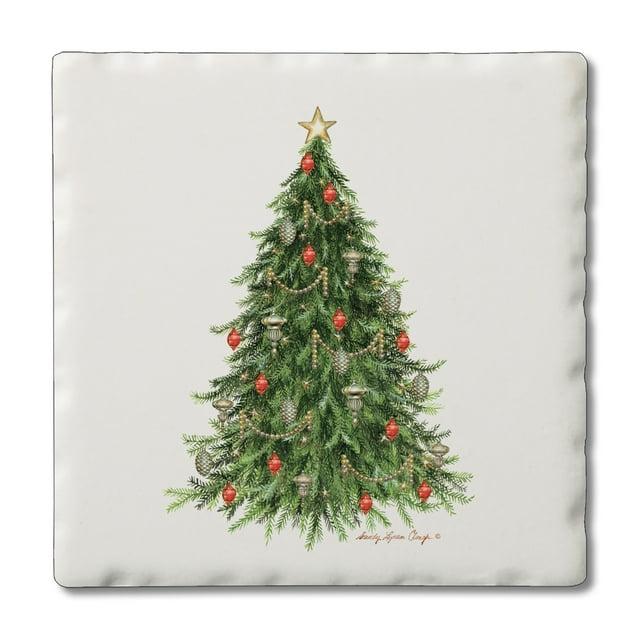 CounterArt O Christmas Tree 4-Pack Tumbled Tile Coasters (Set of 4)