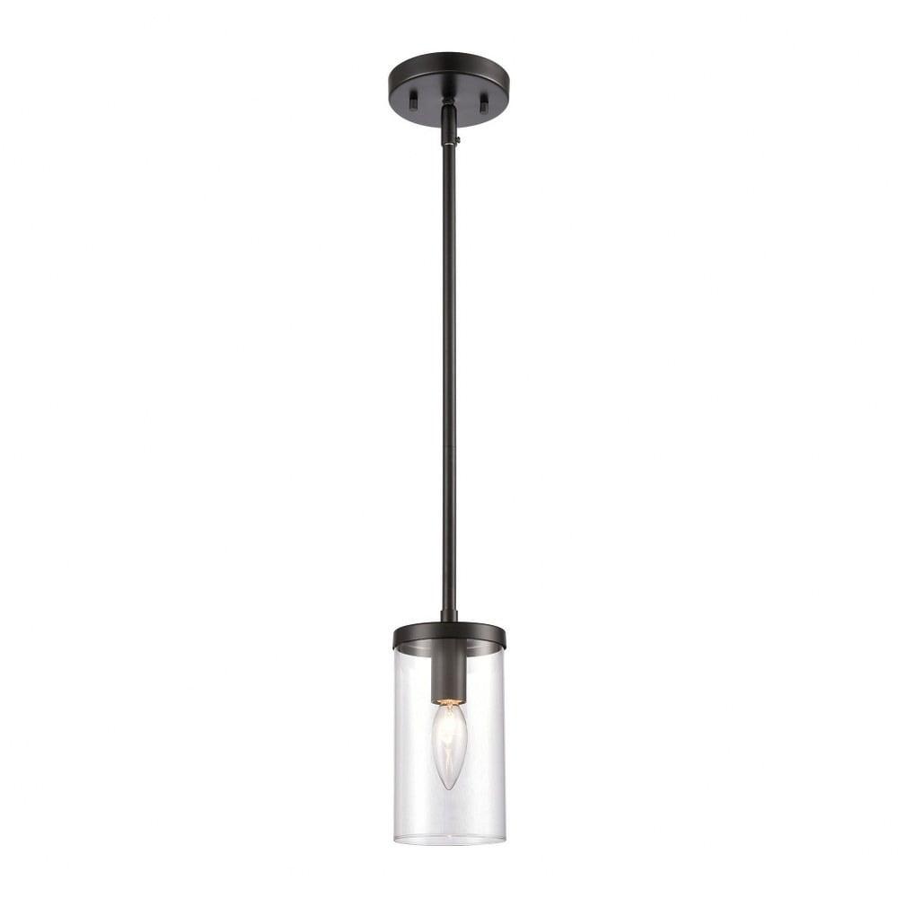 Black Mini Pendant Light with Clear Glass Shade