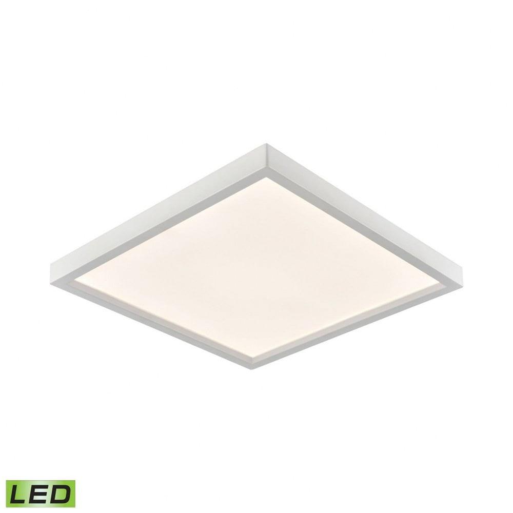 Titan 9.5" Square White LED Flush Mount with Brushed Nickel Accents