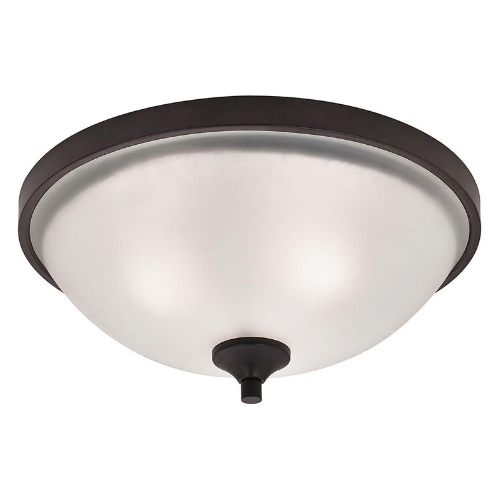 Arlington Oil Rubbed Bronze 15" Glass Flush Mount Ceiling Light