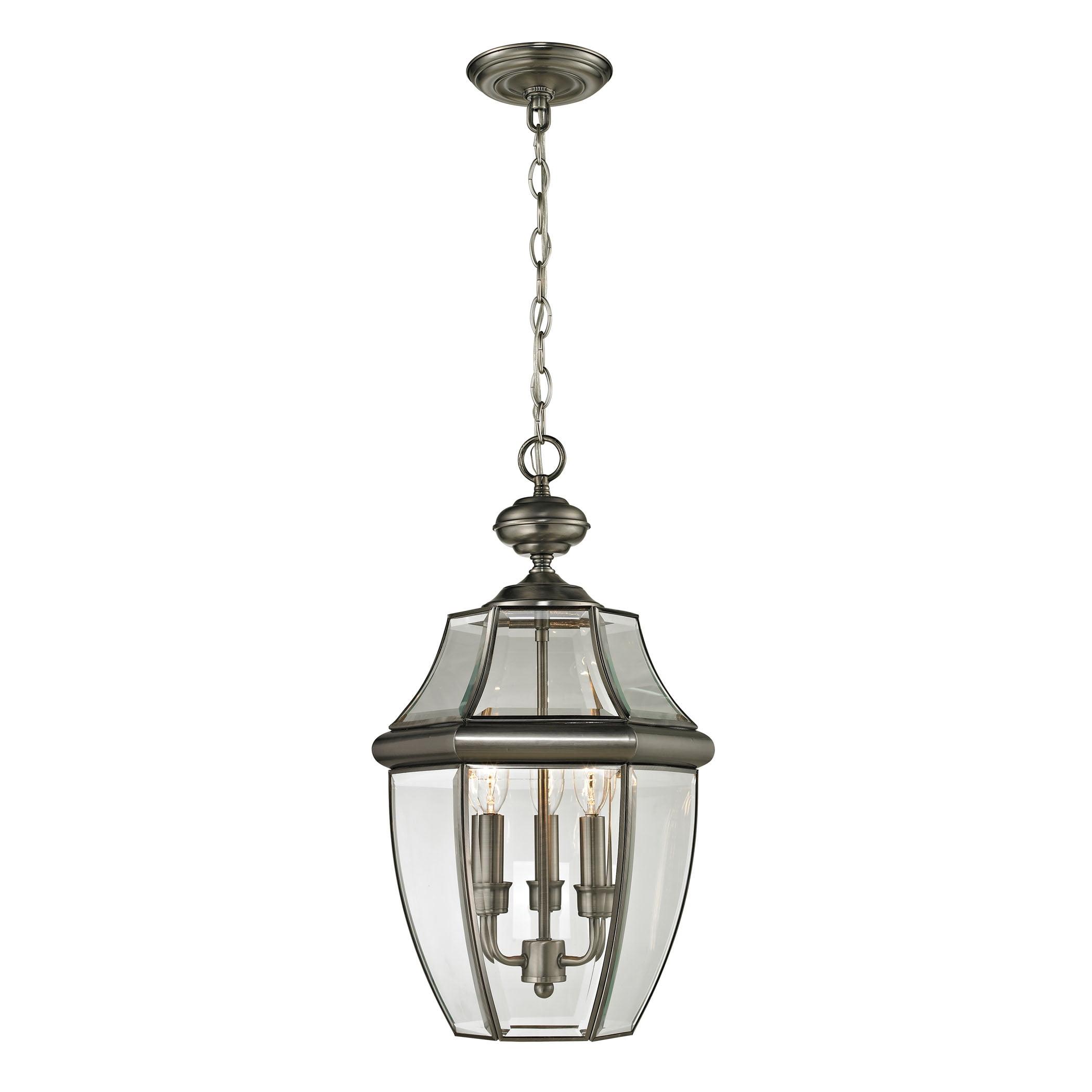 Ashford Antique Nickel 3-Light Outdoor Hanging Lantern