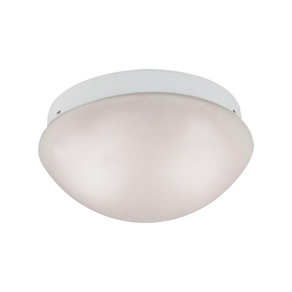 Satin Nickel 10" White Glass Dome Flush Mount Ceiling Light