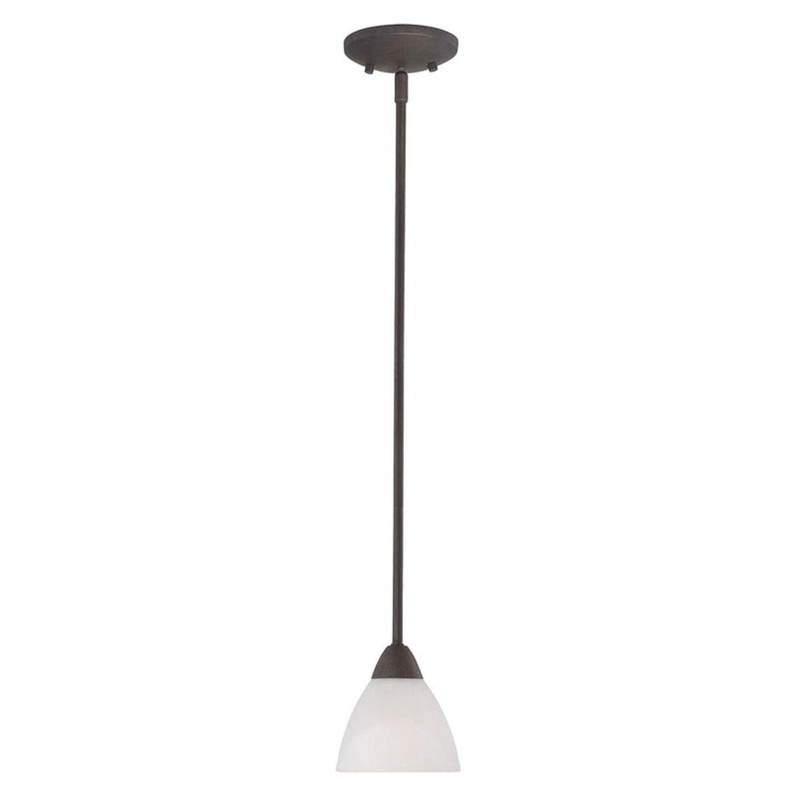 Tia Painted Bronze Mini Pendant with White Glass Shade