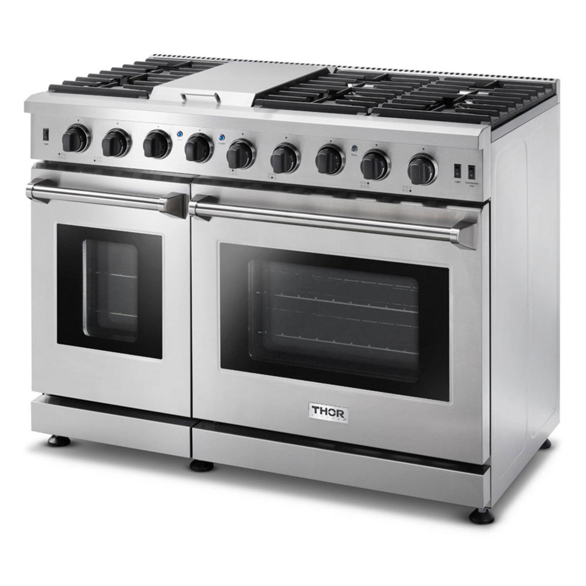 Thor 48-Inch Stainless Steel Dual-Fuel Gas Range with Griddle