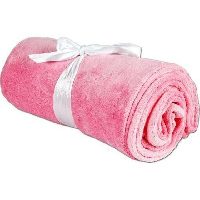 Threadart Super Soft Ultra Plush Fleece Throw Blankets 50"x60" | Fuzzy Soft Cozy Microfiber | Light Pink | 11 Colors available