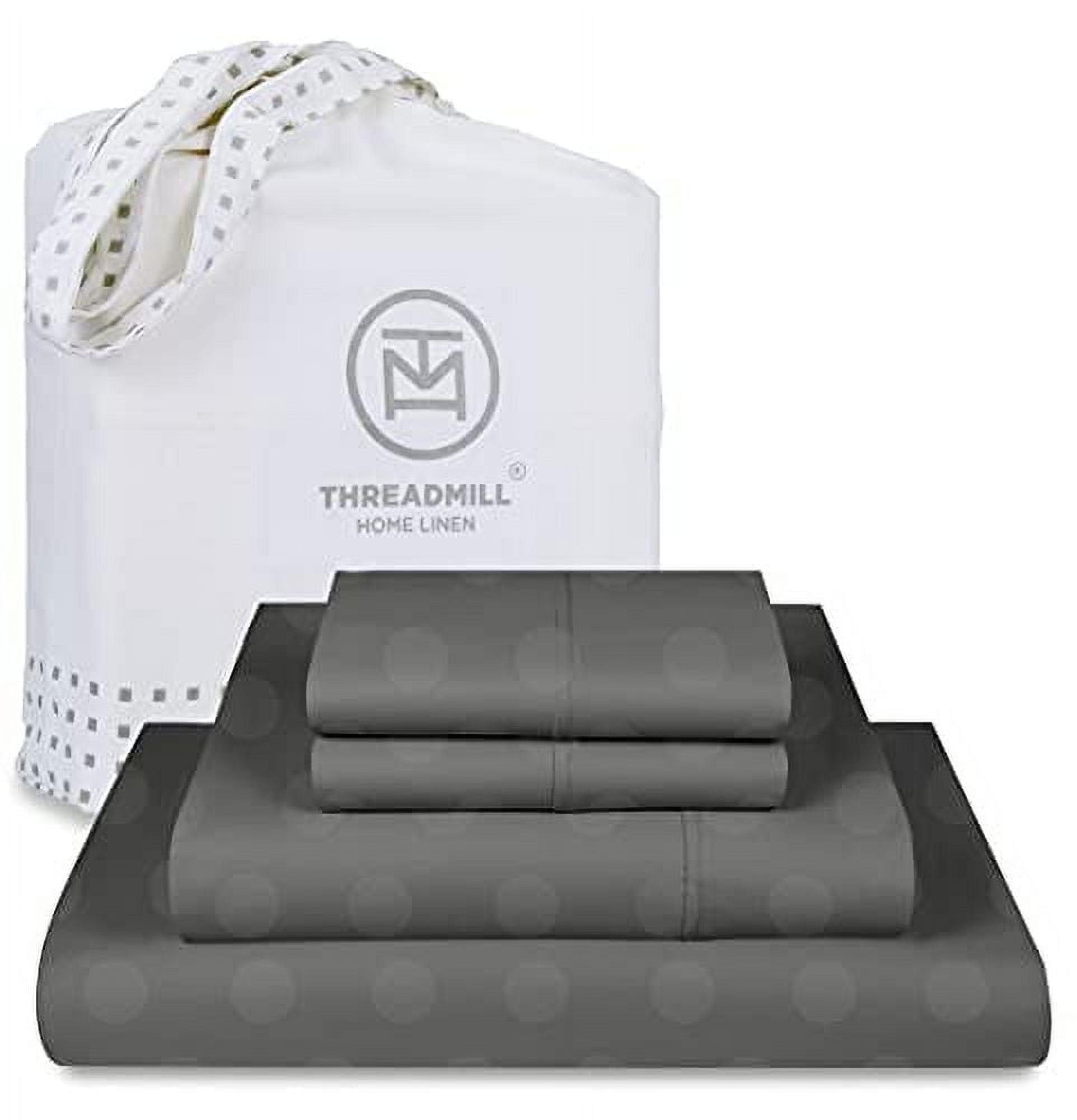 Threadmill Home Linen Cotton Twin-XL Bed Sheet Set, 300 Thread Count, for Adult, 3 PC, Dark Grey