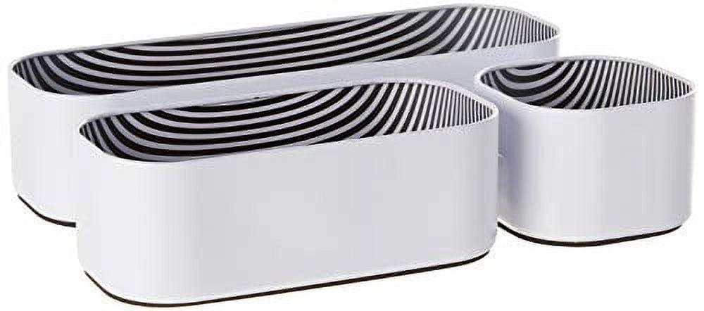 Three By Three Seattle Drawer Organizer Pack of 3, 2", Stripes (52304)