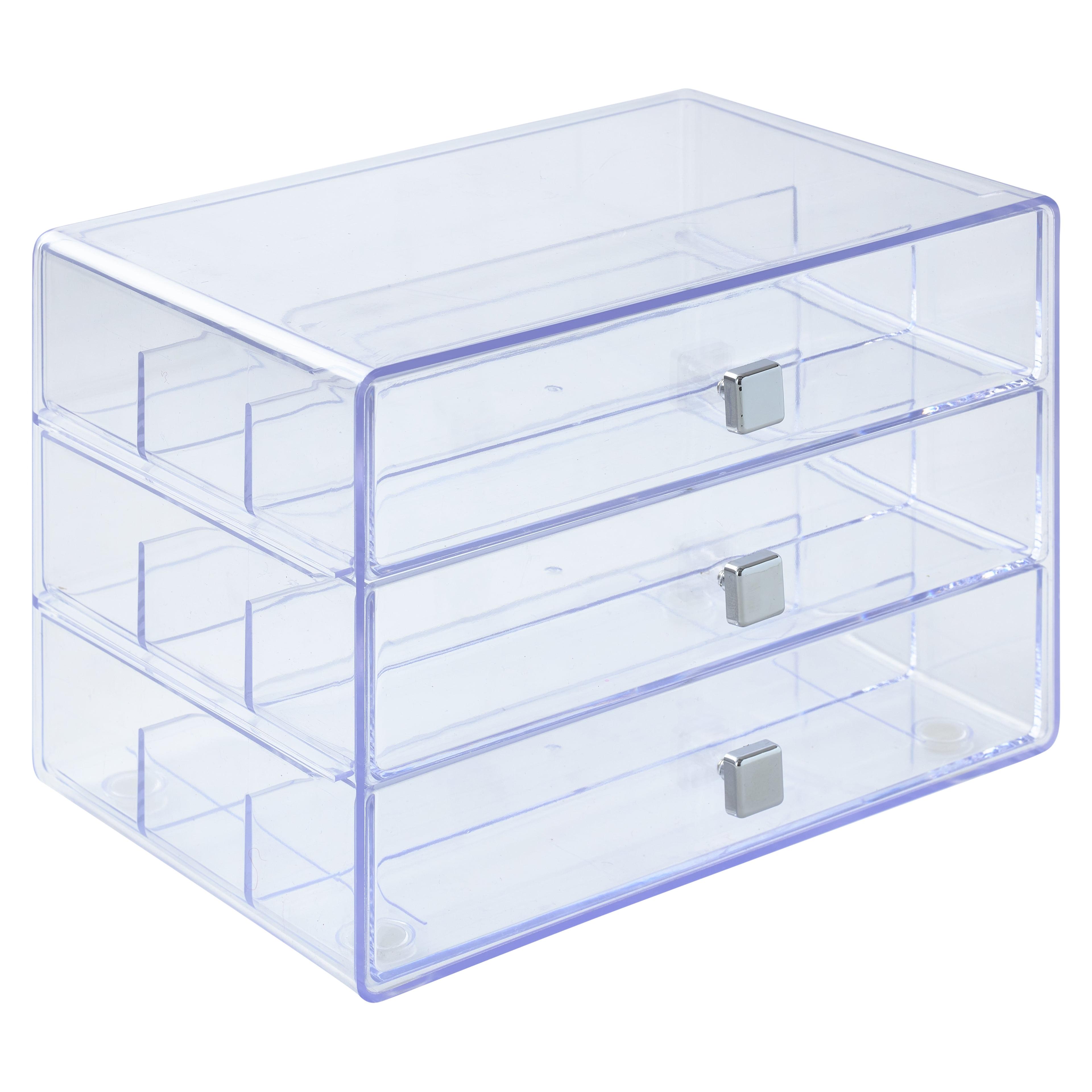 Clear Three-Drawer Washi Tape Storage Organizer