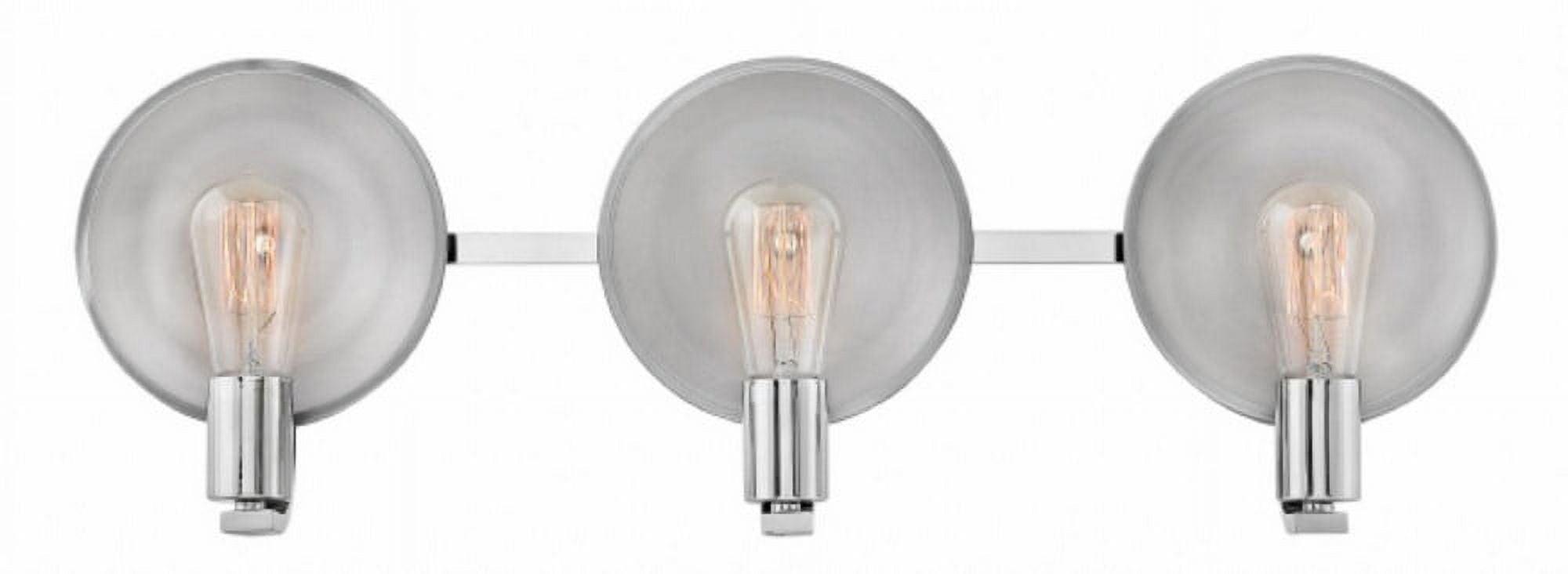 Polished Nickel 3-Light Industrial Bathroom Vanity Light