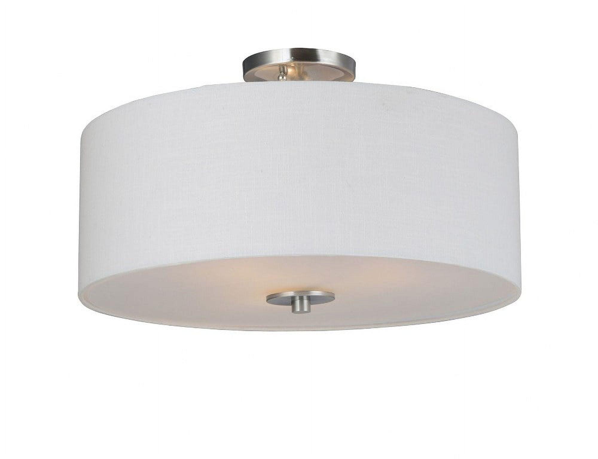 Bongo 18" Drum Shade Semi-Flush Mount in Satin Nickel