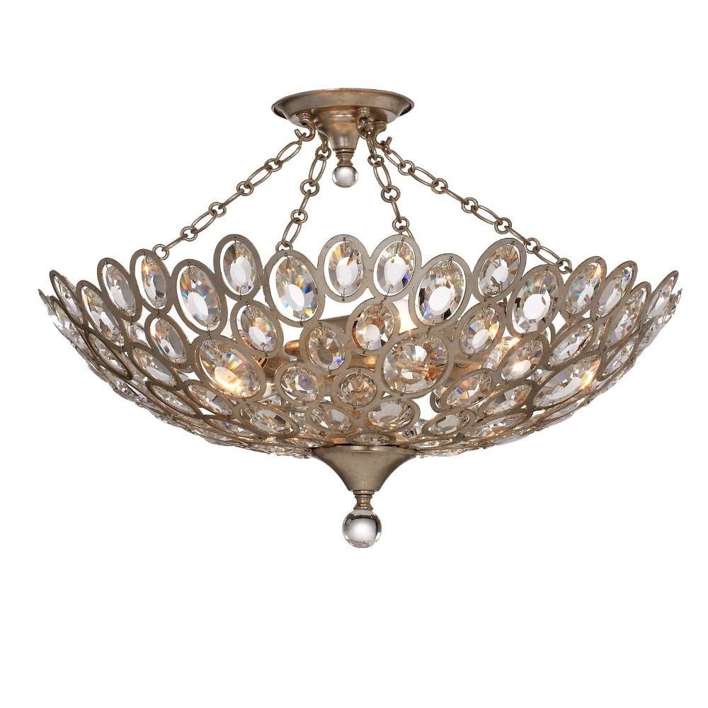 Sterling Distressed Twilight Crystal 3-Light Ceiling Mount