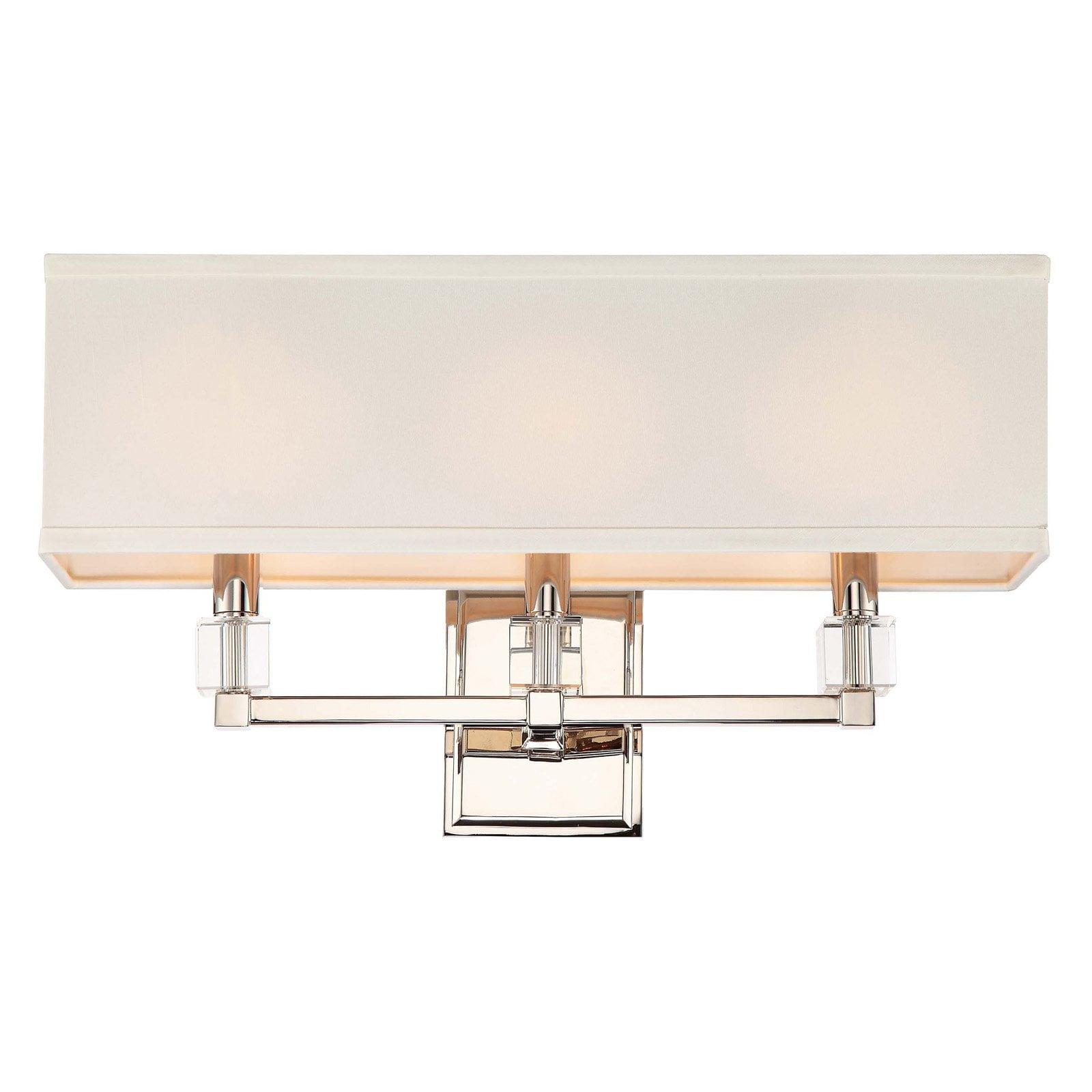 Elegant 3-Light Polished Nickel Vanity Sconce with Crystal Accents