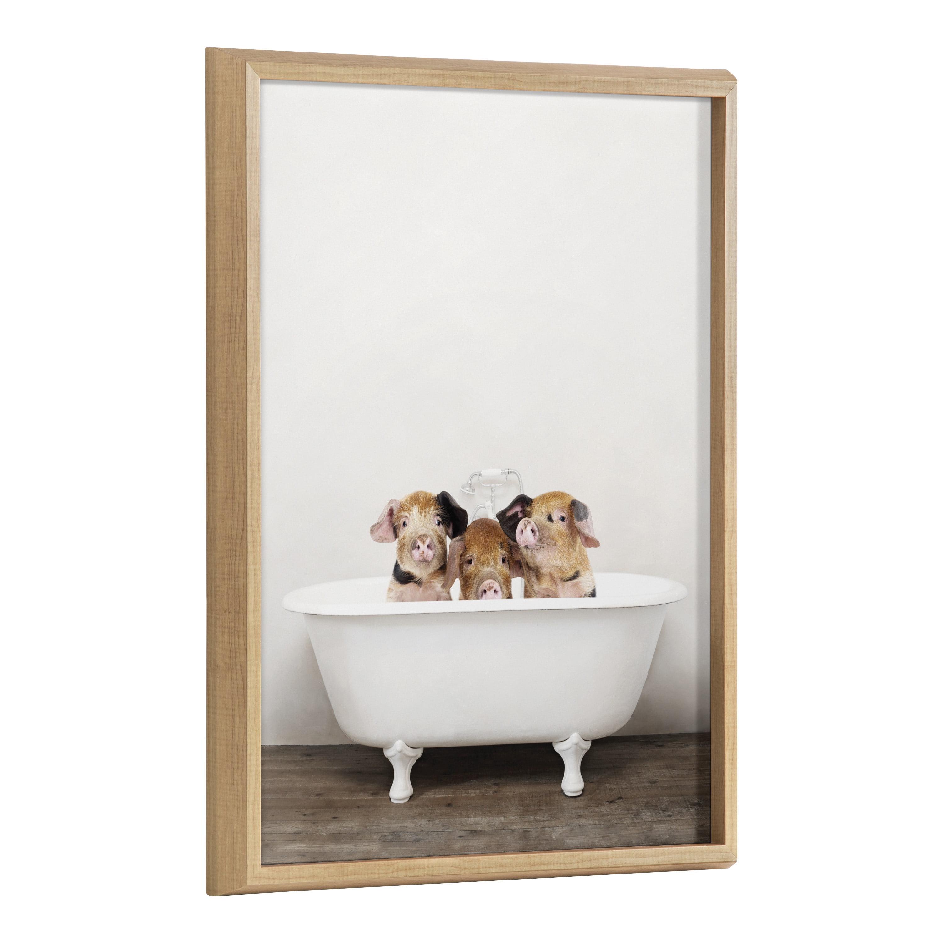 Red Barrel Studio® " Three Little Pigs In Vintage Bathtub " by Amy Peterson