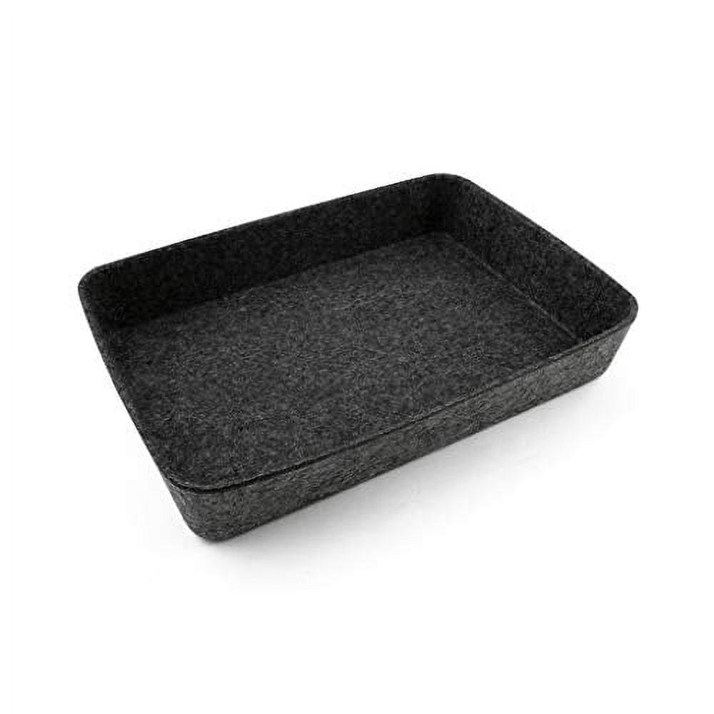 Three by Three 48072 Seattle Felt-Like-It! Wide Drawer Organizer, 10.5x7.5x1.75", Charcoal