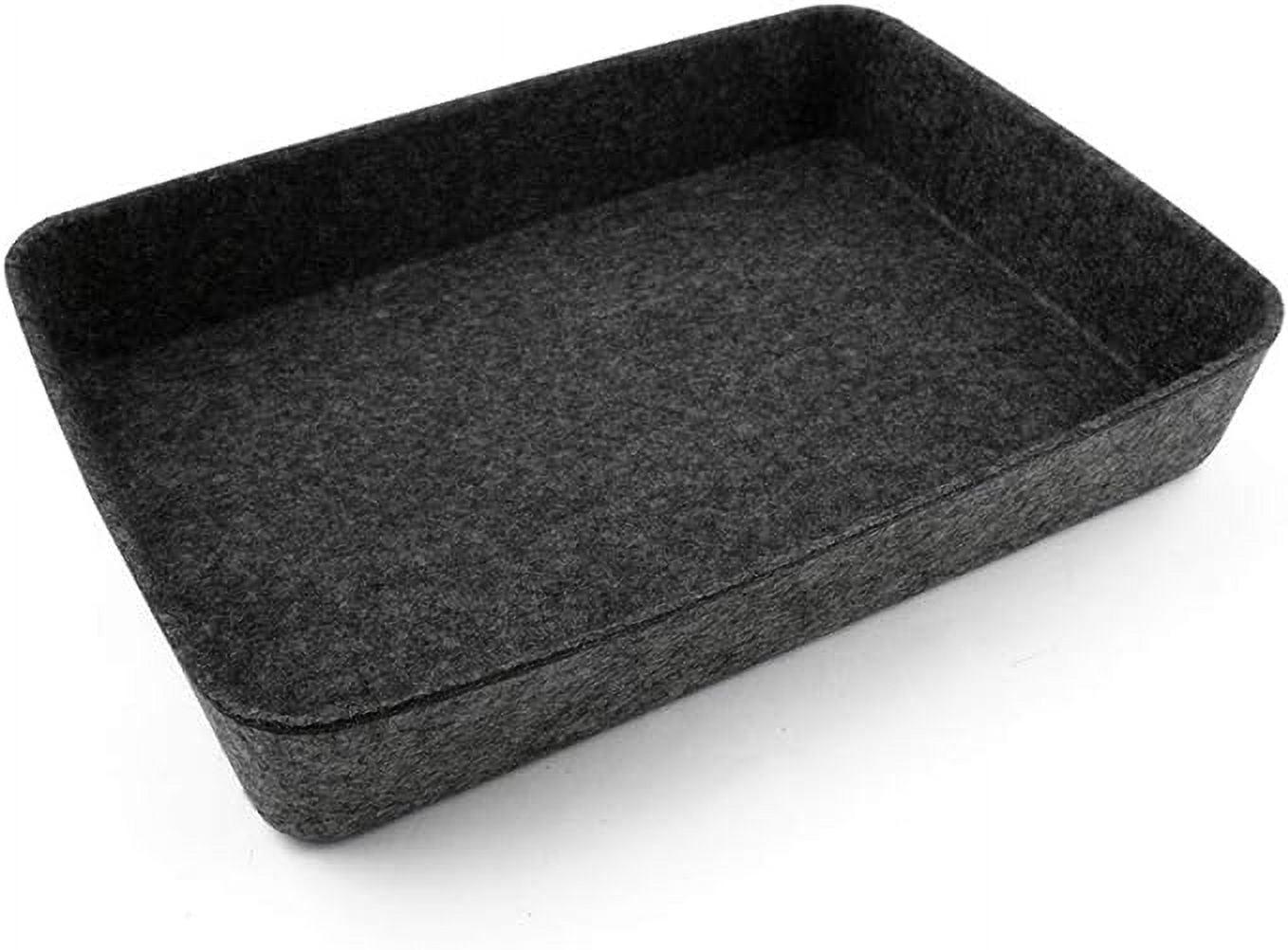 Charcoal Felt 10.5 x 7.5 Inch Drawer Organizer Bin