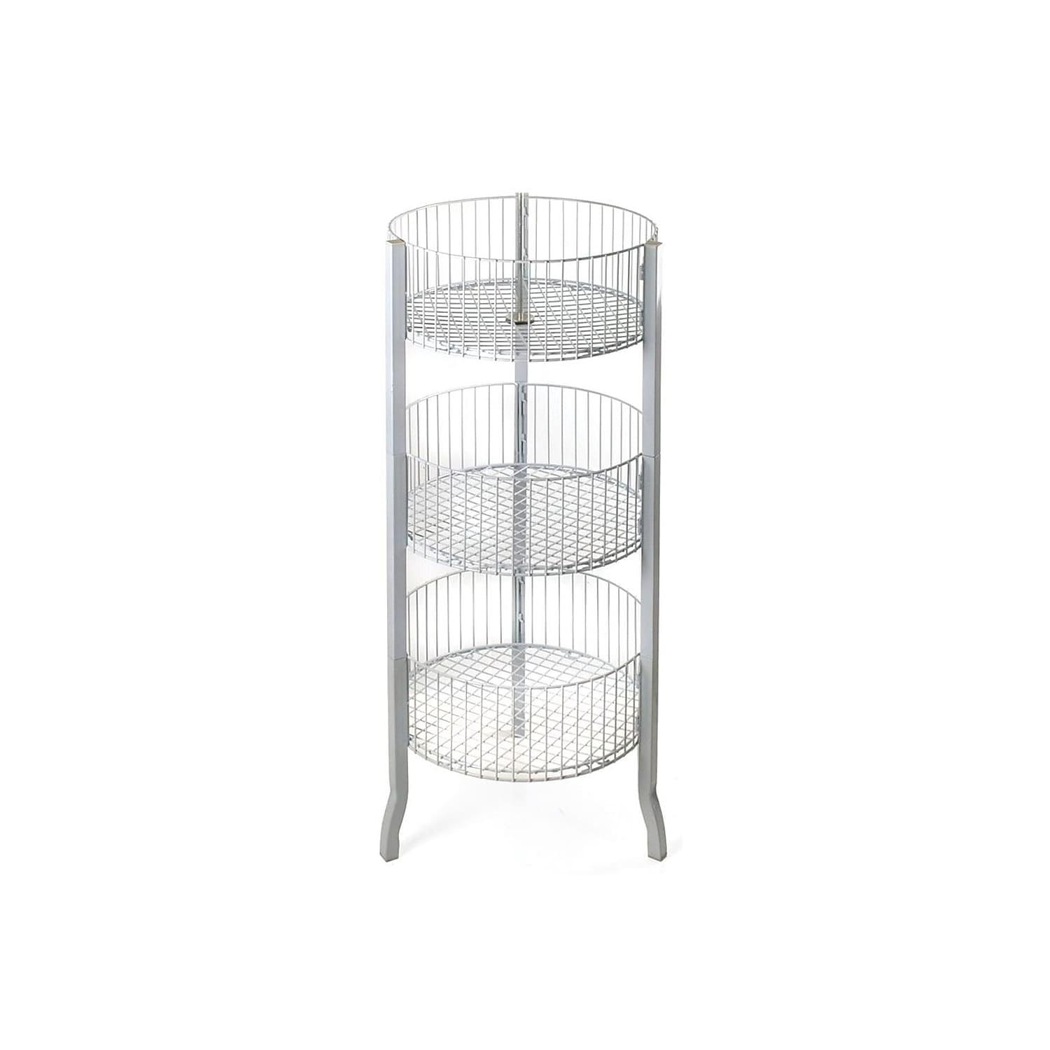 Azar Displays Three-Tiered Large White Wire Bin