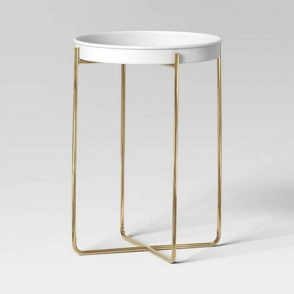 Iron Indoor Outdoor Plant Stand White/Brass - Threshold™
