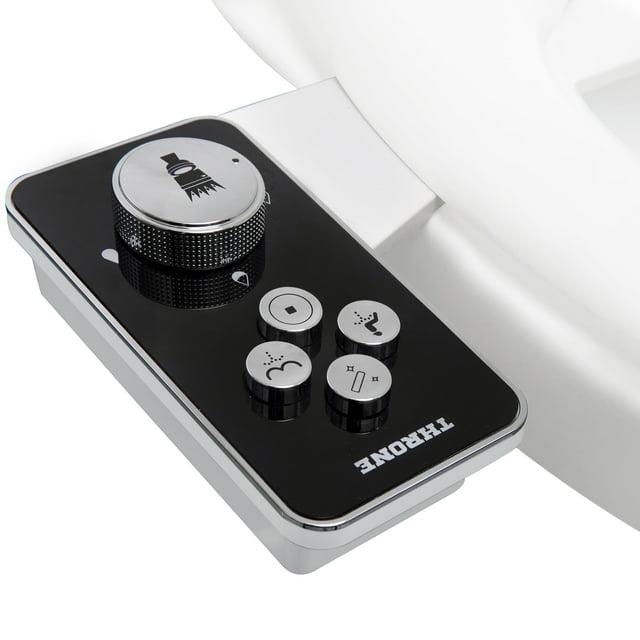 Throne Bidet Attachment for Toilet – USA Patented - Non-Electric Self Cleaning Water Sprayer Toilet Bidet Double Nozzle (Frontal & Rear Wash) Bidet Toilet Seat Attachment, Easy Install