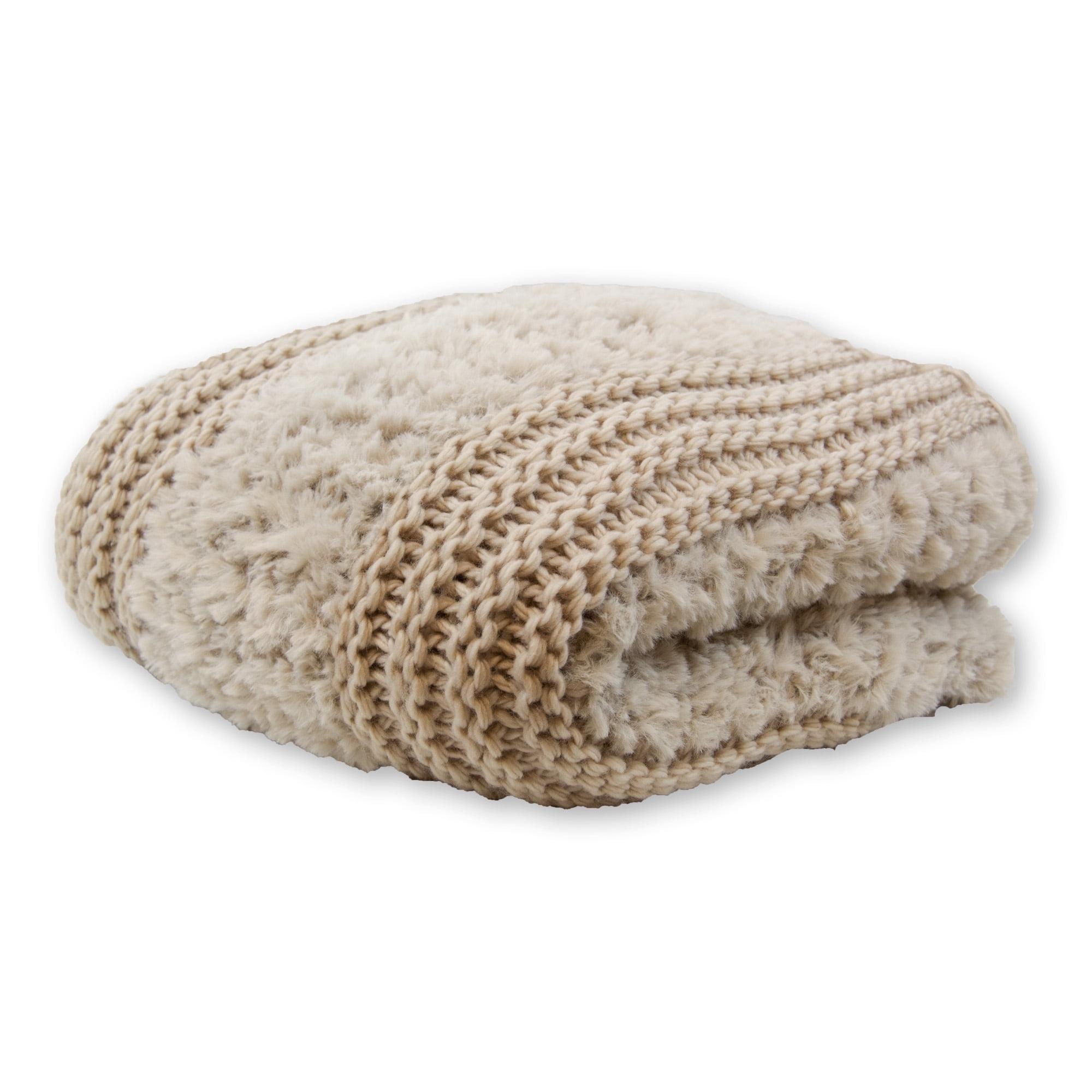 Donna Sharp Plush Knit Throw Taupe