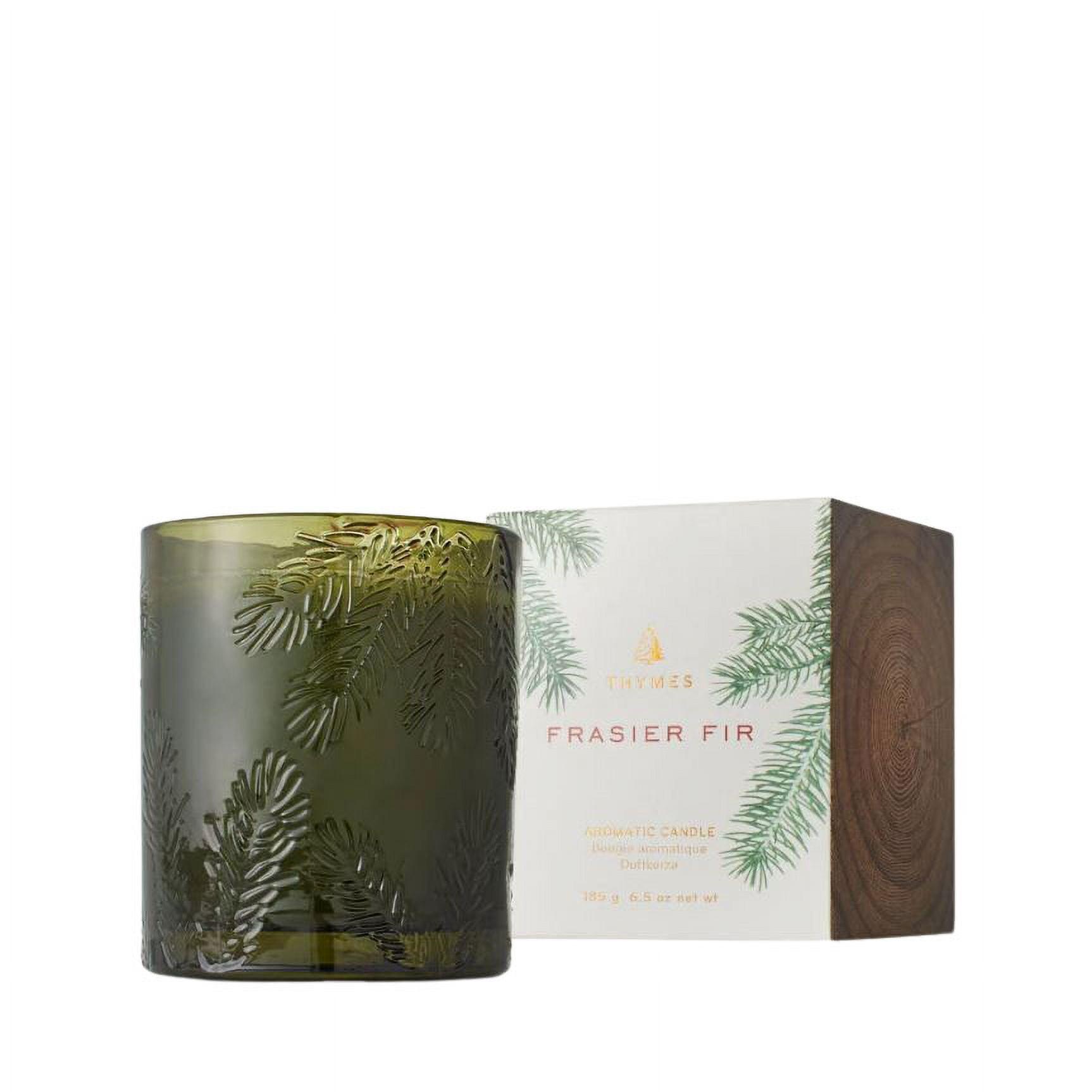 Frasier Fir Green Embossed Glass Scented Candle 6.5 oz