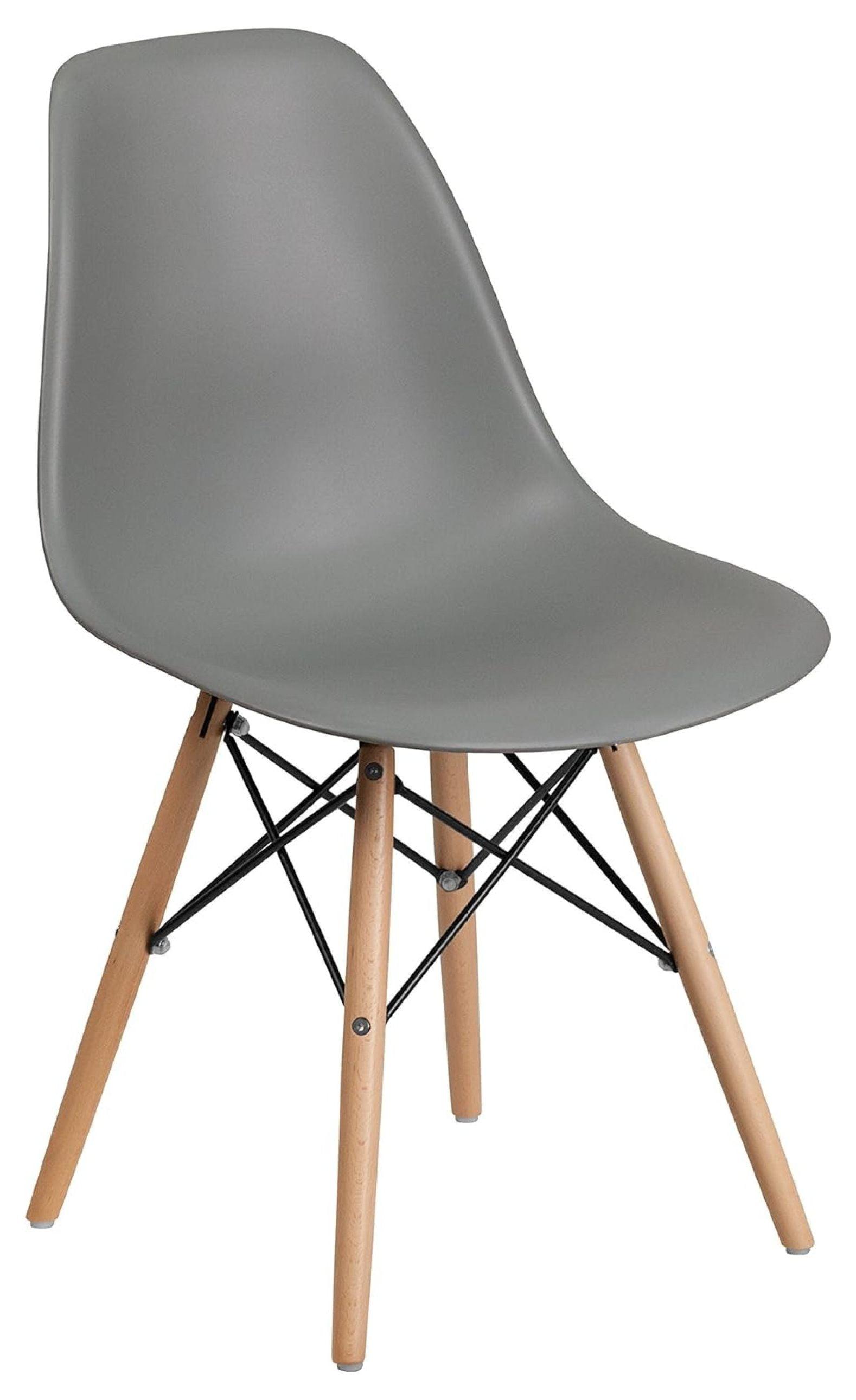 Flash Furniture Elon Series Plastic Chair with Wooden Legs for Versatile Kitchen, Dining Room, Living Room, Library or Desk Use