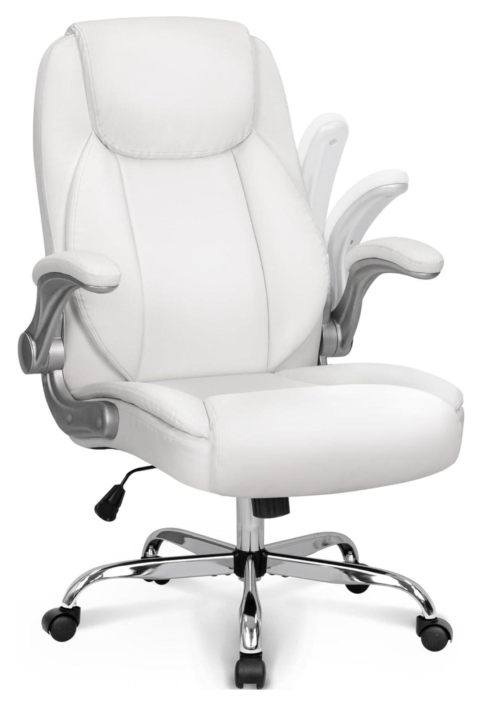 White High Back Leather Executive Swivel Office Chair