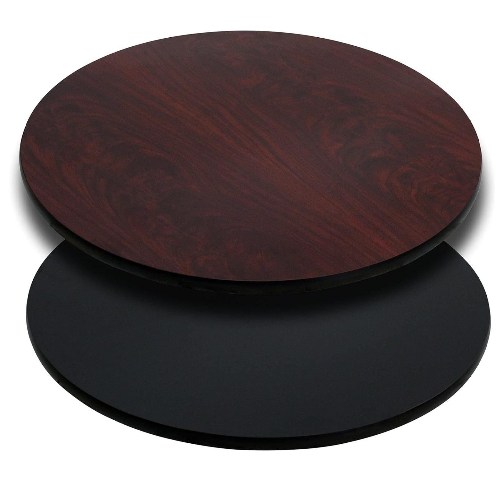 42" Round Mahogany & Black Reversible Laminate Table Top