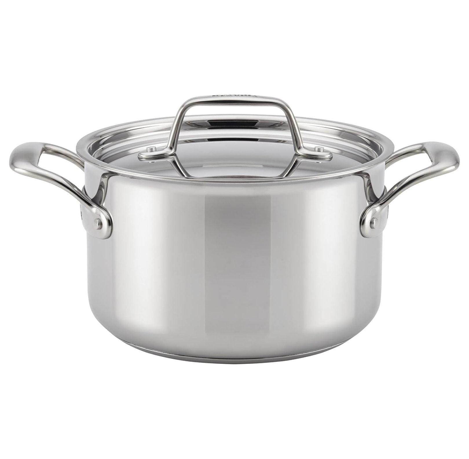 YfulYde Thermal Pro Clad Stainless Steel 4-Quart Covered Saucepot